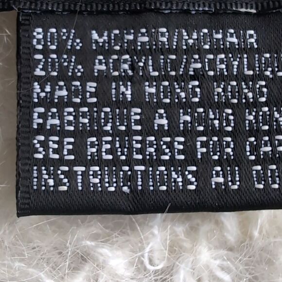 Cream Dainty Mandala Knit Mohair Textured Scoopneck Sweater L - Picture 5 of 13